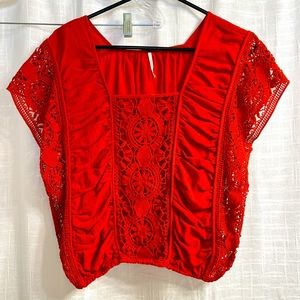 Free people cropped red top XS